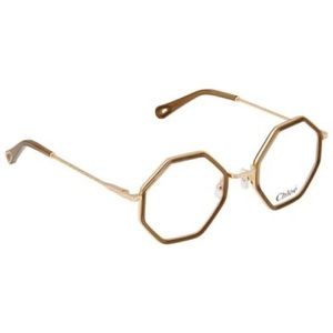 CHLOE Optical Frames - CE2142 - Gold and Khaki Octogon